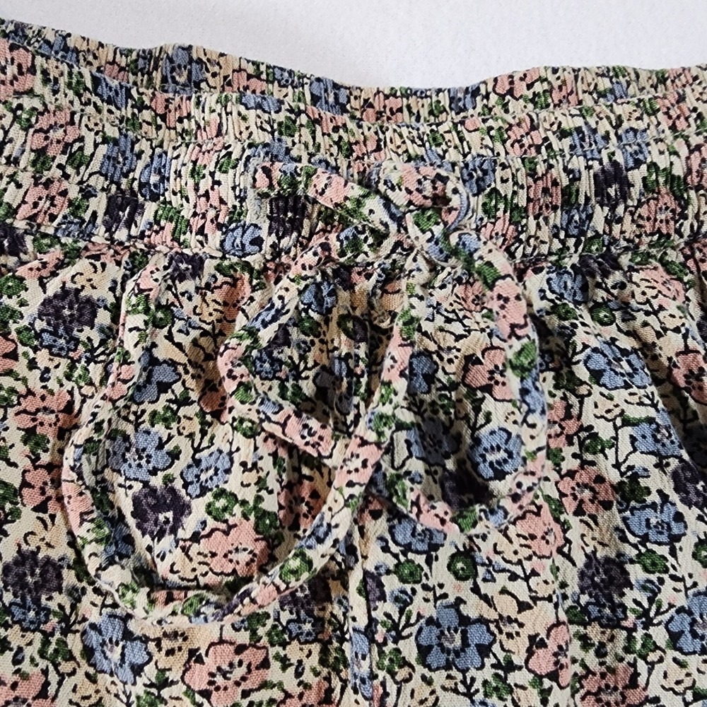 Natural Life Floral Boho Harem Pants XL Elastic Waist Joggers Multicolor Border - Picture 7 of 7